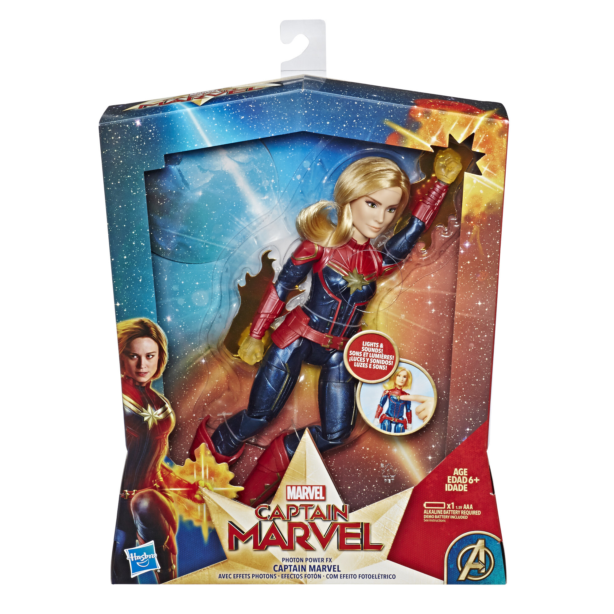 Captain Marvel Photon Power FX Captain Marvel Adventure Doll, Red
