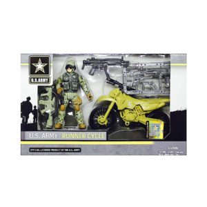 United States Army Runner Cycle and Soldier Figure Playset